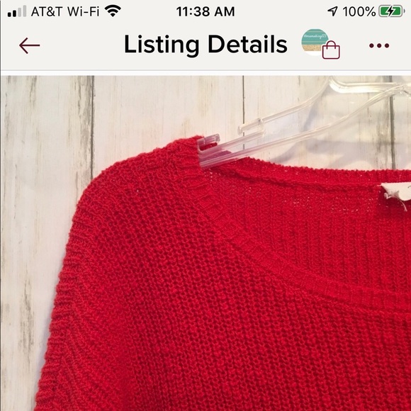 Two by Vince Camuto red sweater with black - L - Picture 5 of 5